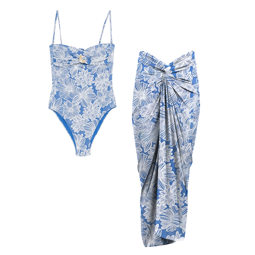 Sling Green Printed Swimsuit Set(s)