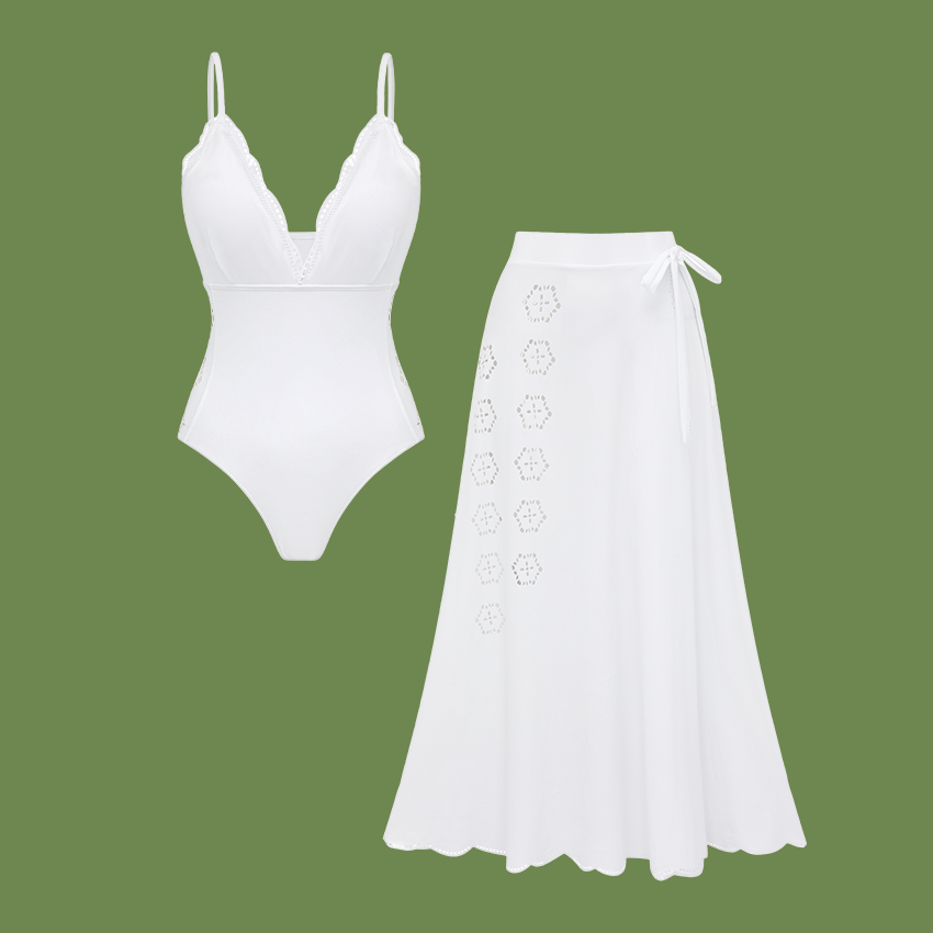 V Neck Cutout Swimsuit Set(s)