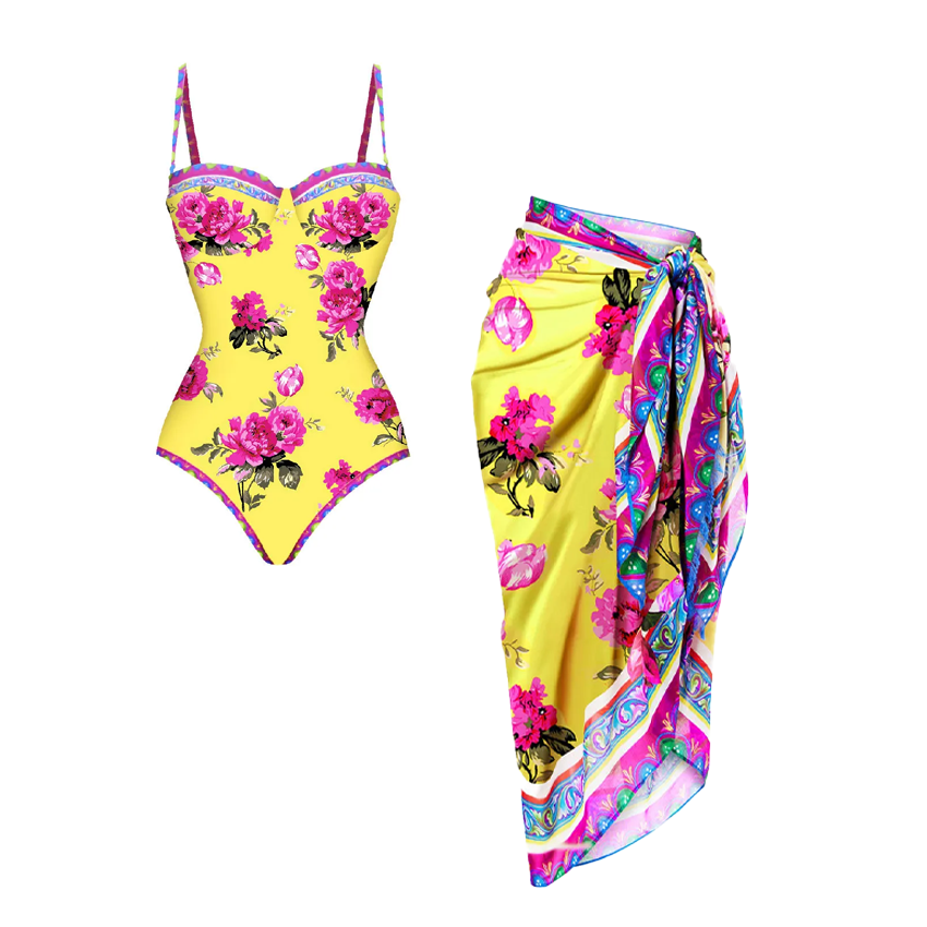 Bandeau Blossom Print Swimsuit Set(s)