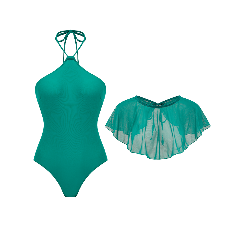 Halter Solid Color Swimsuit Set(s)