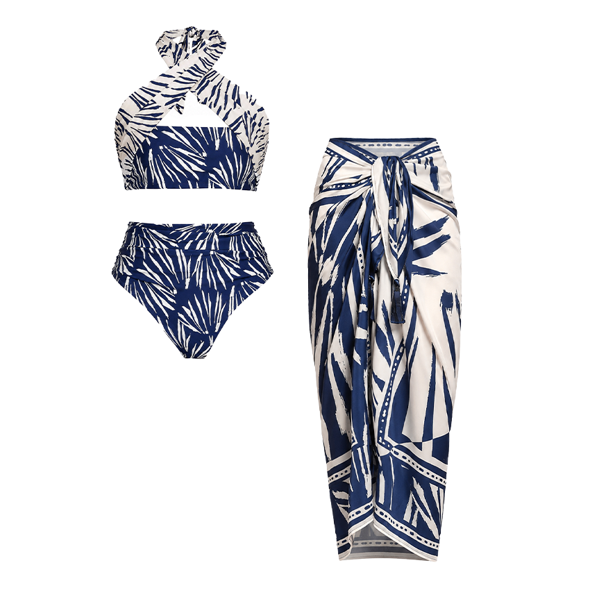 Halter Printed Swimsuit Set(s)