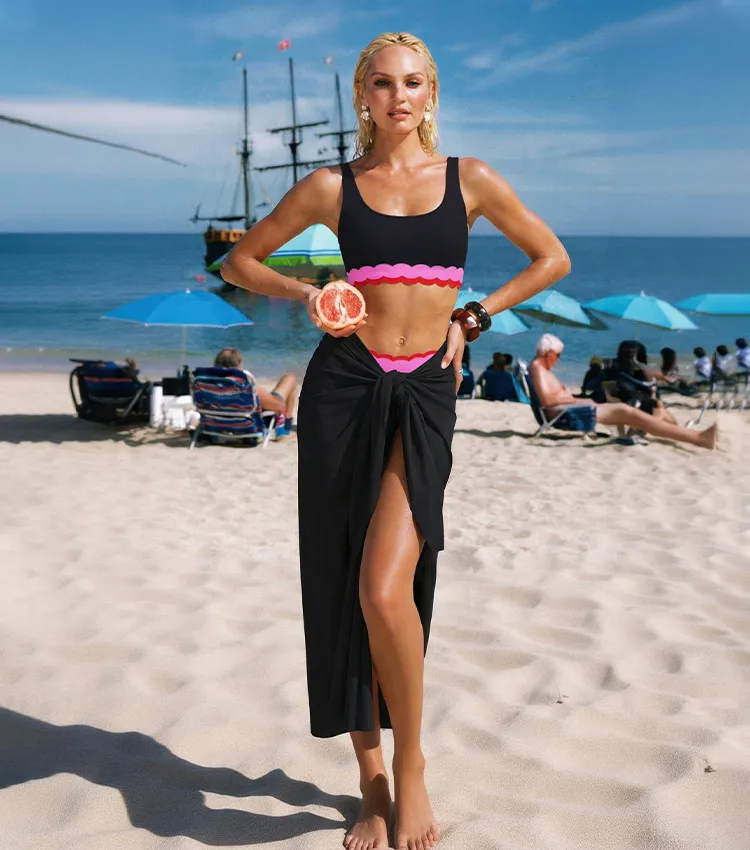 Lace Color Block Swimsuit Set(s)