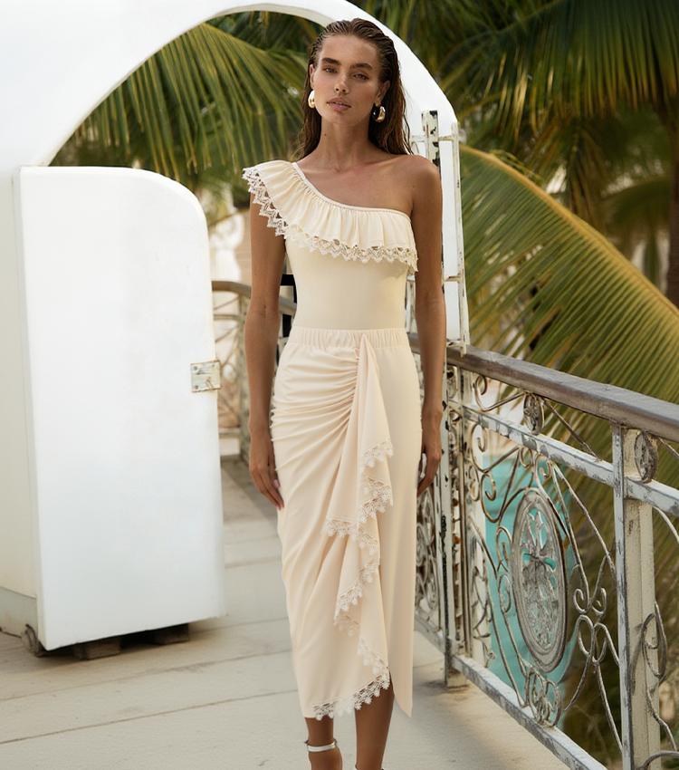 One Shoulder Lace Swimsuit Set(s)