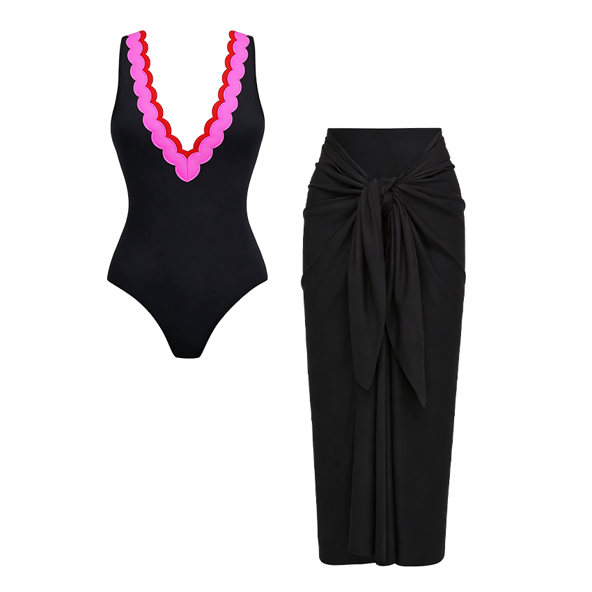 Lace Color Block Swimsuit Set(s)