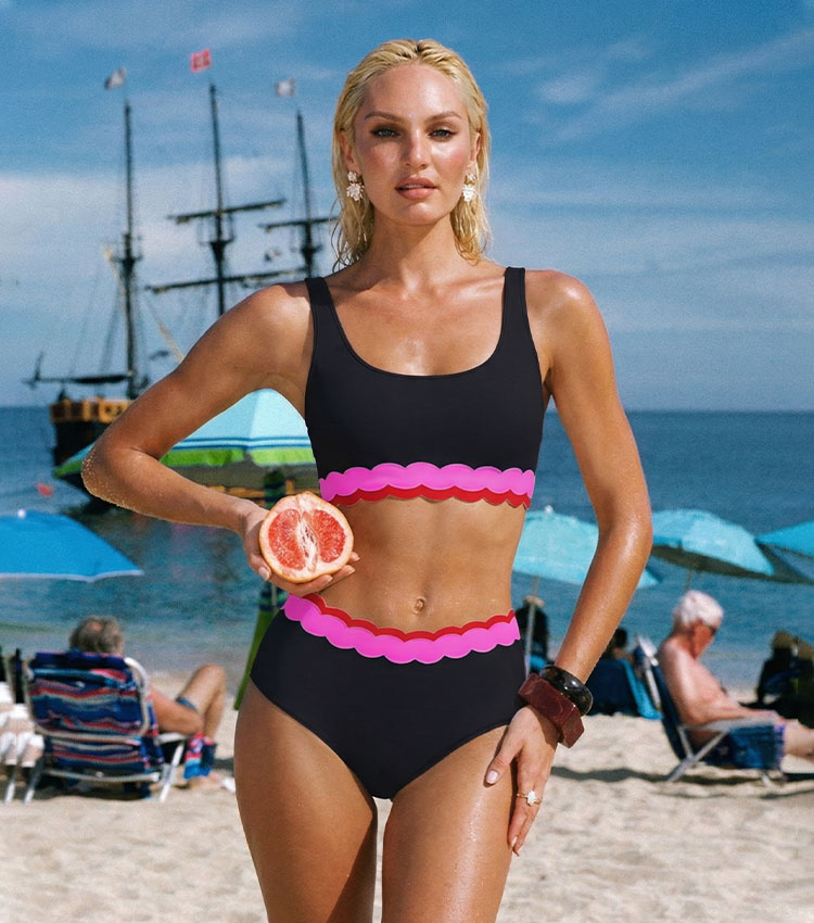 Lace Color Block Swimsuit Set(s)