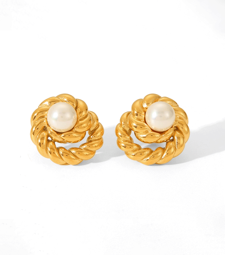 Spiral Pearl Earrings