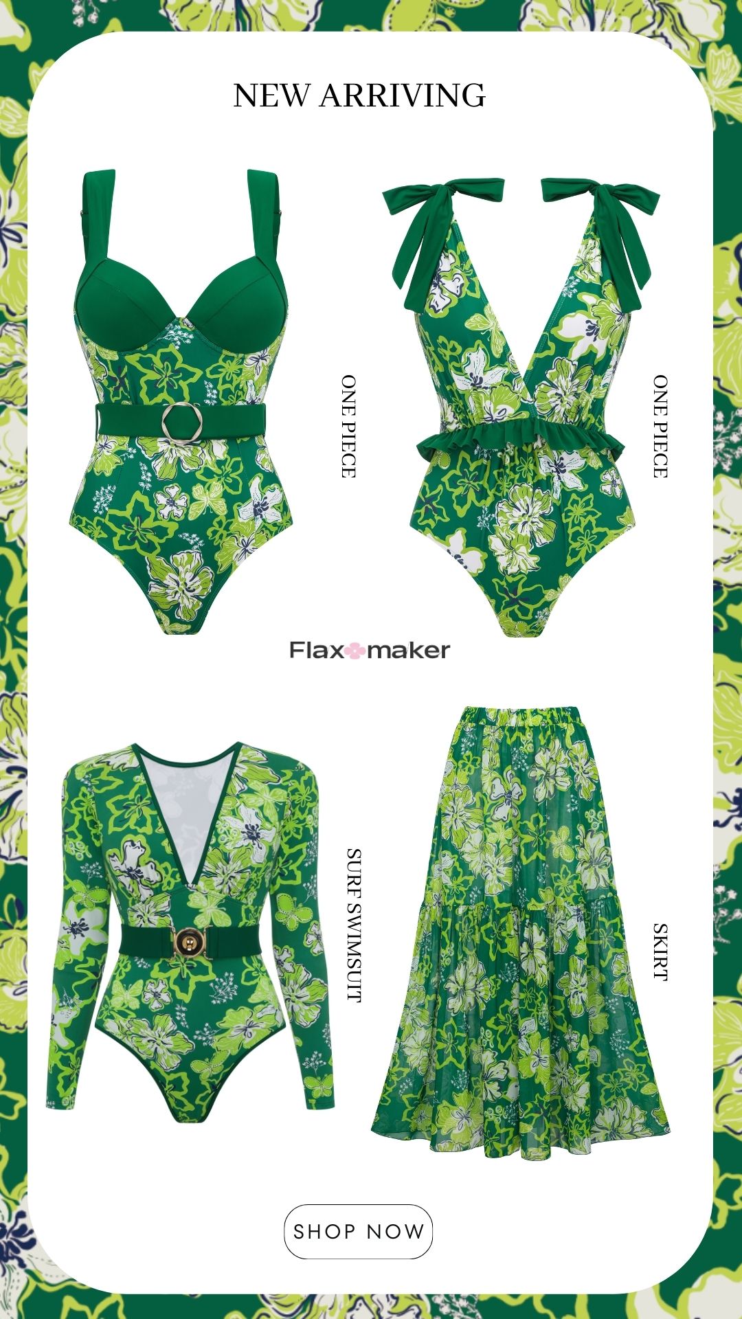 Ruffle Floral Printed Swimsuit Set(s)