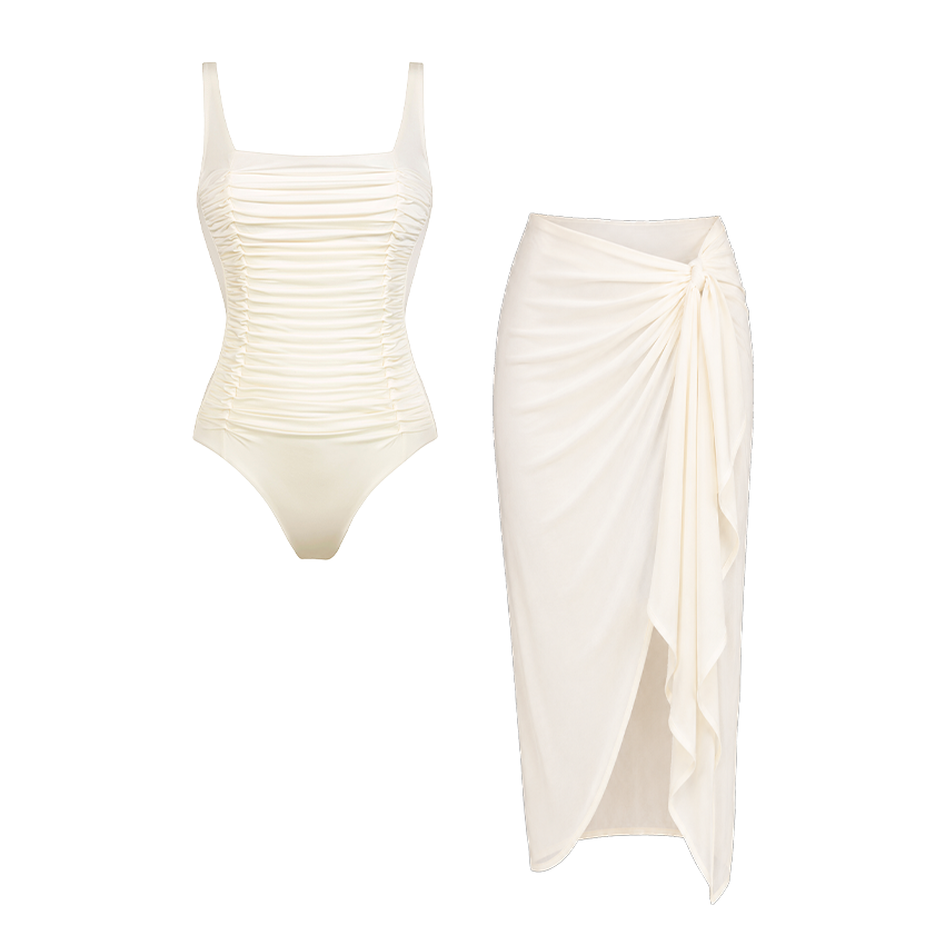 Sling Solid Color Swimsuit Set(s)