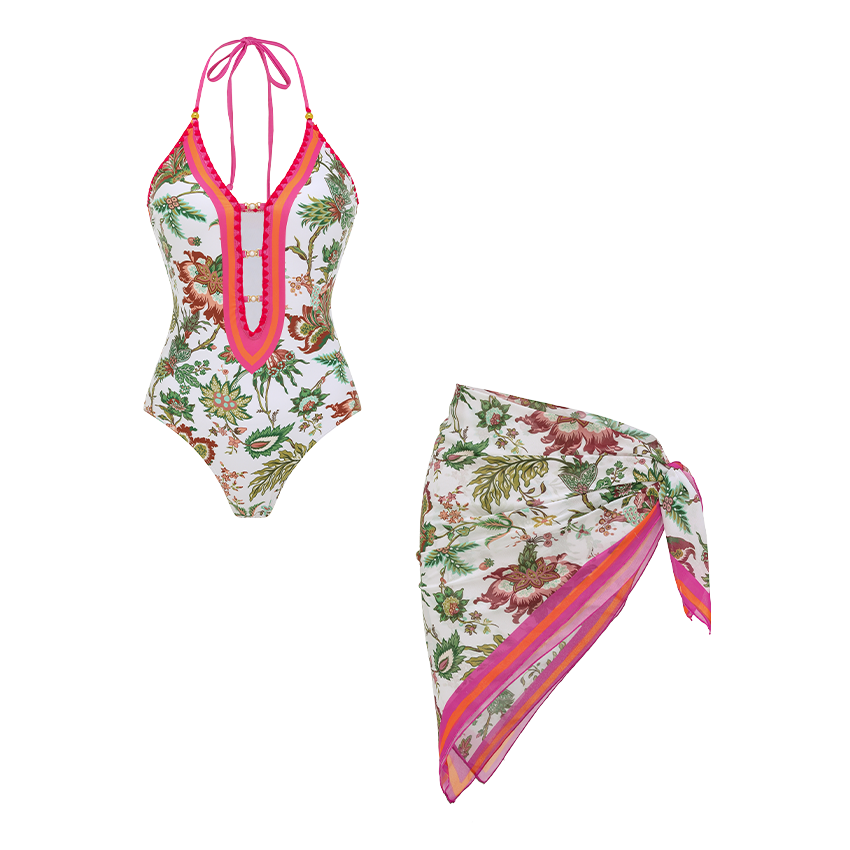 Halter Cutout Solid Color Swimsuit Set(s)
