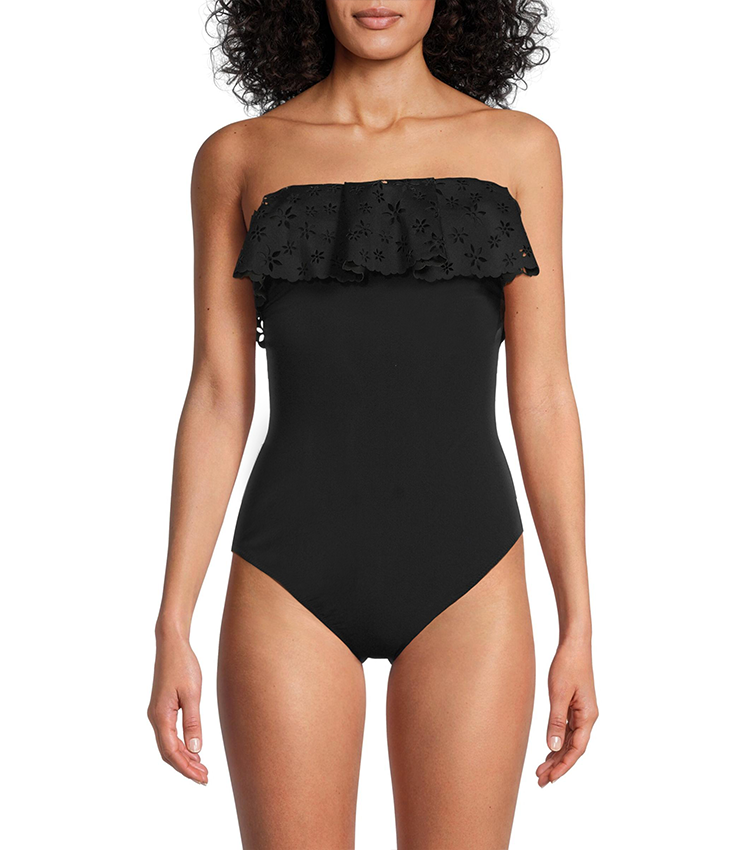 Black Laser Cutting Flower Hollow Swimsuit Set(s)