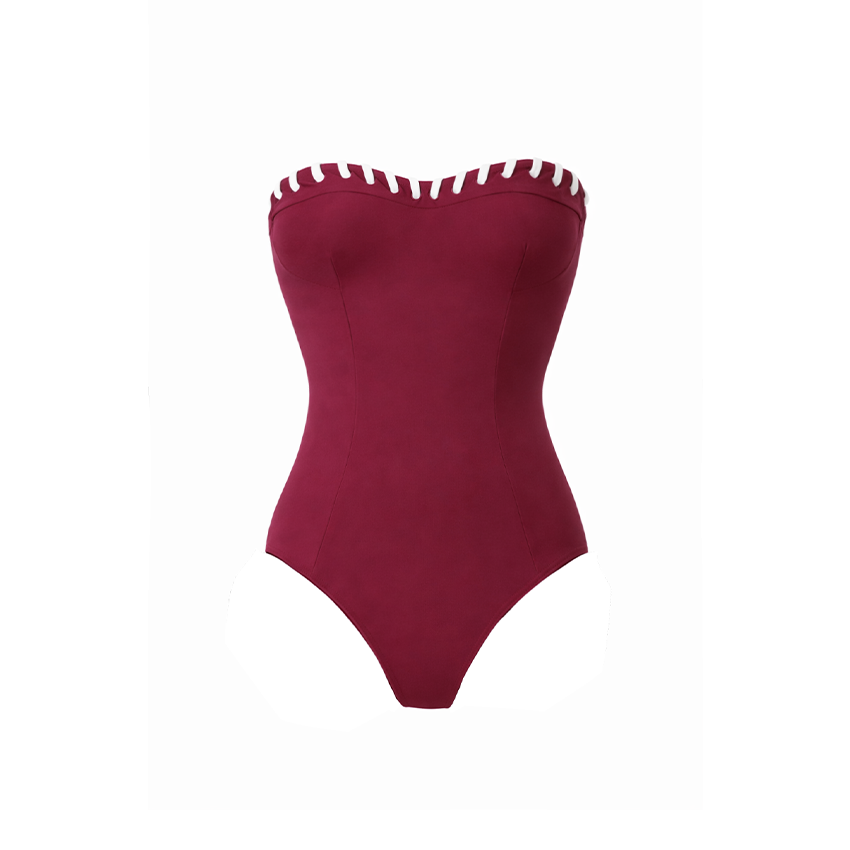 Bandeau Solid Color Swimsuit Set(s)