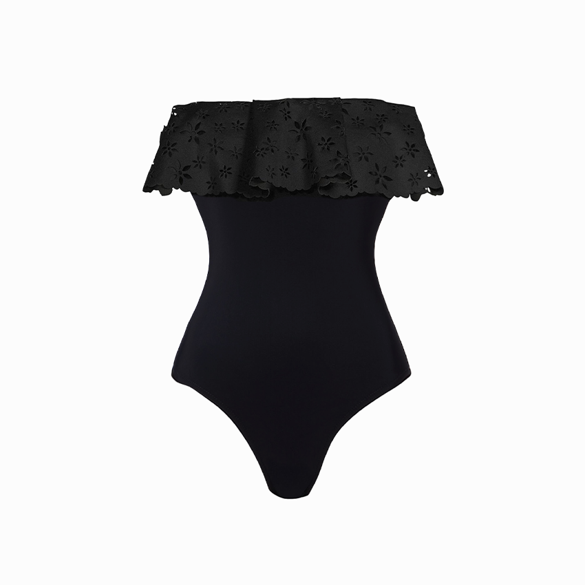 Black Laser Cutting Flower Hollow Swimsuit Set(s)