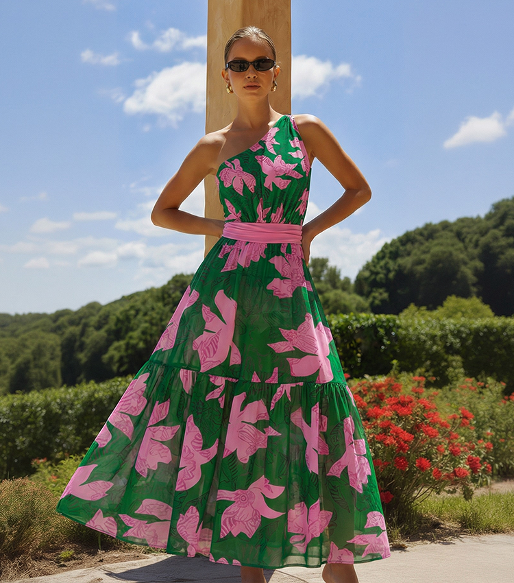 One Shoulder Printed Swimsuit Set(s)