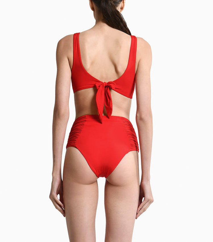 Pleated Solid Color Swimsuit Set(s)