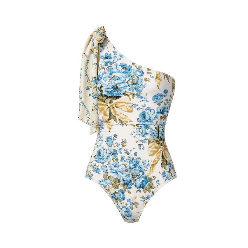 One Shoulder Printed Swimsuit Set(s)