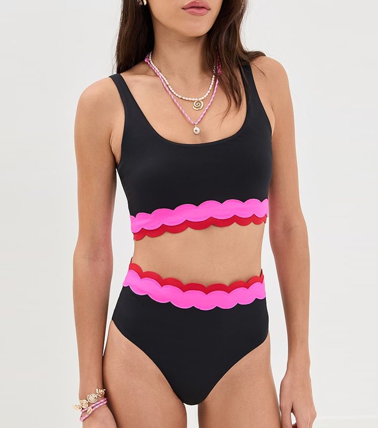 Lace Color Block Swimsuit Set(s)