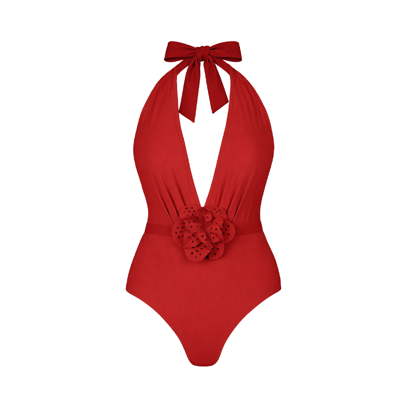 Halter 3D Flower Swimsuit Set(s)