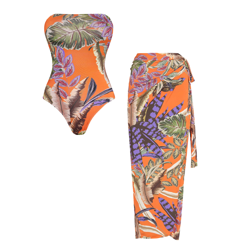 Bandeau Printed Swimsuit Set(s)