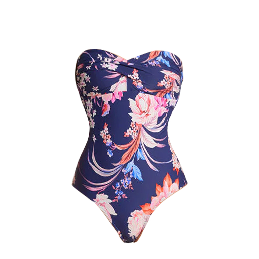 Bandeau Printed Purple Swimsuit Set(s)