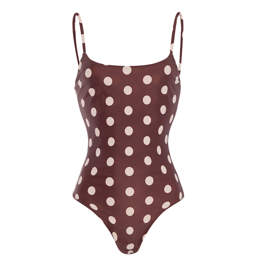 Sling Dot Print Brown Swimsuit Set(s)