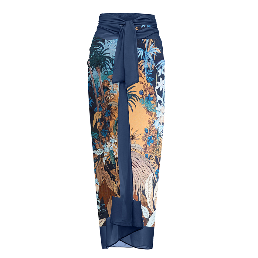 One Shoulder Cut Out Blue Swimsuit Set(s)