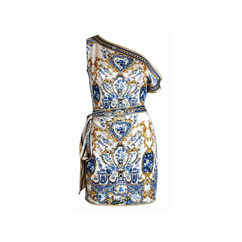 [Copy][Copy][Copy][Copy][Copy]Vacation Geo Print Spaghetti Strap Dress