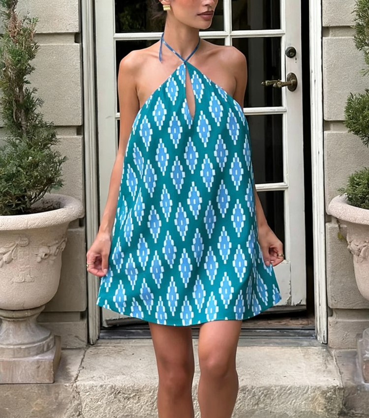 Elegant Teal Geometric Two-Piece Set