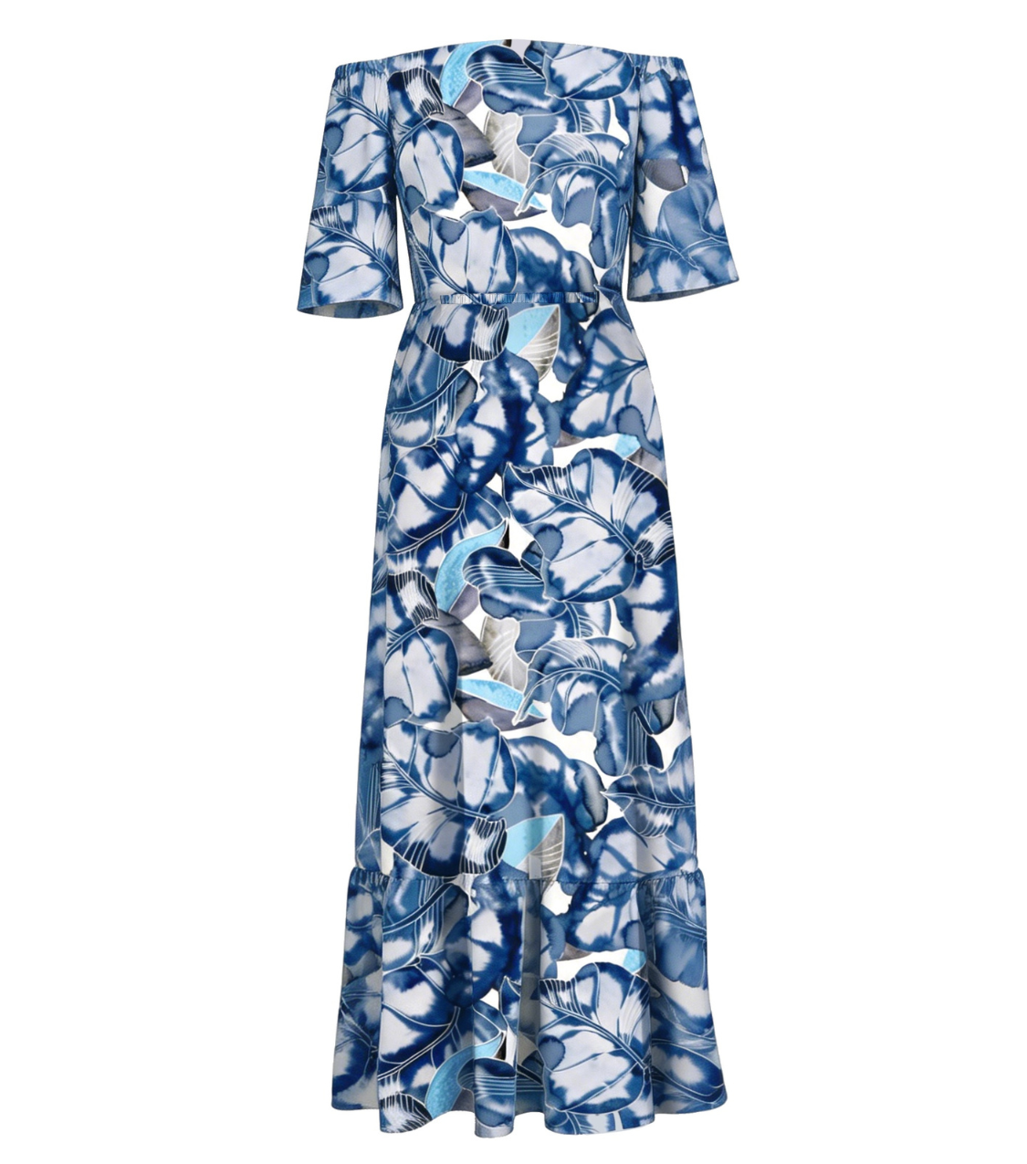 [Copy][Copy][Copy][Copy]Navy Floral Wrap Midi Dress