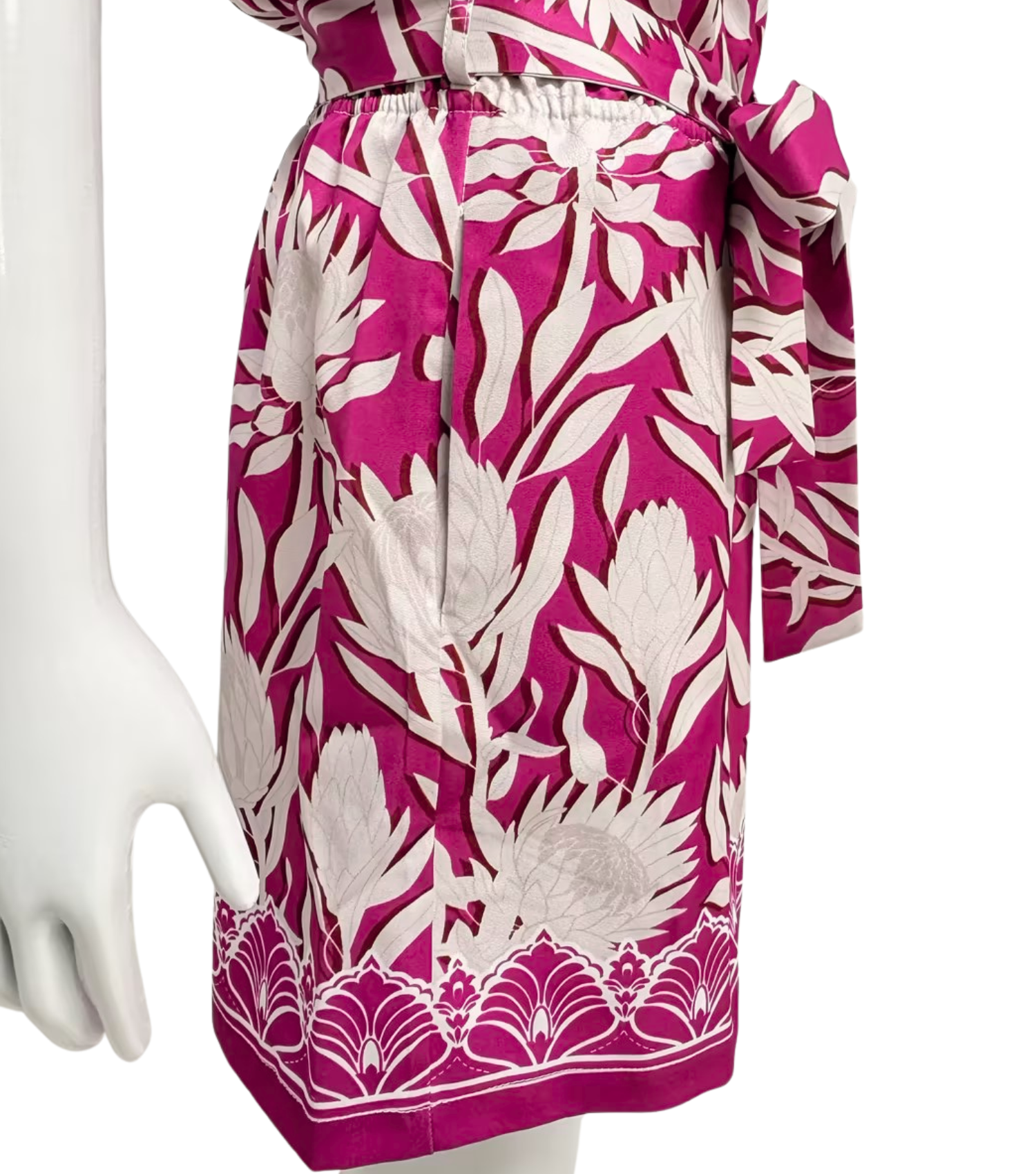 Pink Block Print Wrap Romper