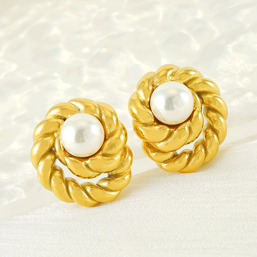 Spiral Pearl Earrings