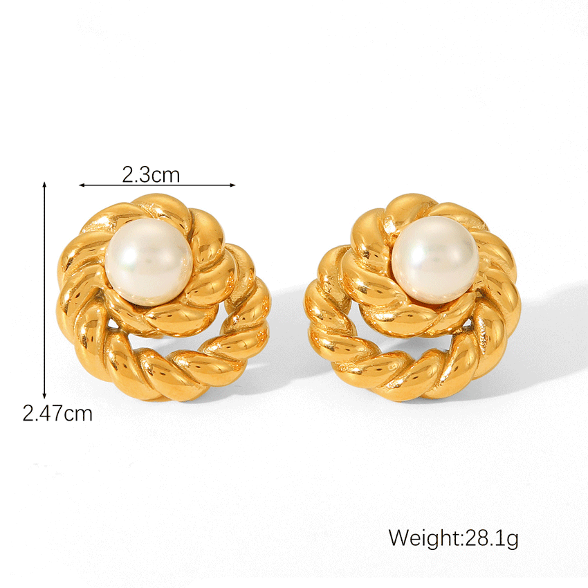 Spiral Pearl Earrings