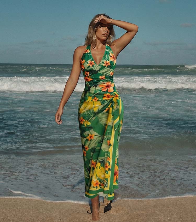 Hibiscus print Tummy Control Swimsuit Set(s)