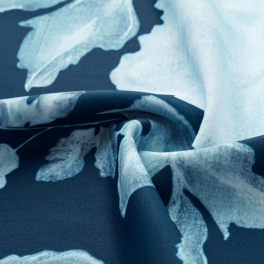 Tie-shoulder Blue Flower Print Swimsuit Set(s)