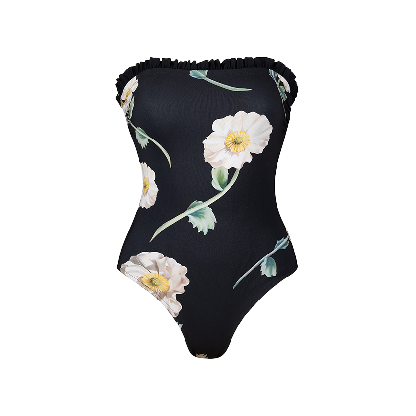 Bandeau Frilled Printed Swimsuit Set(s)