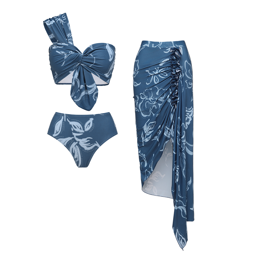 One Shoulder Printed Swimsuit Set(s)