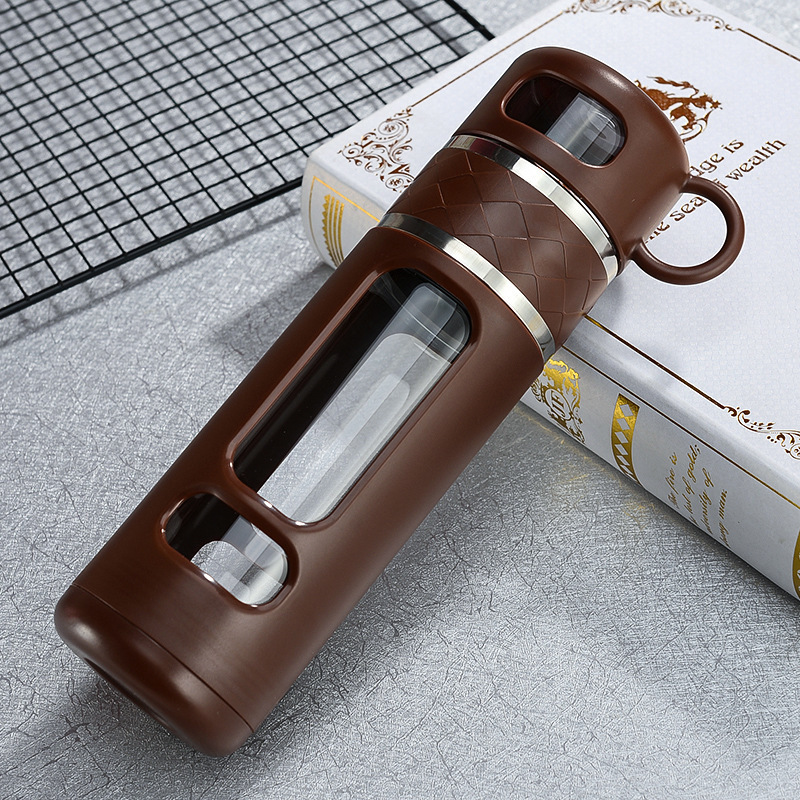 防摔茶水分離泡茶杯