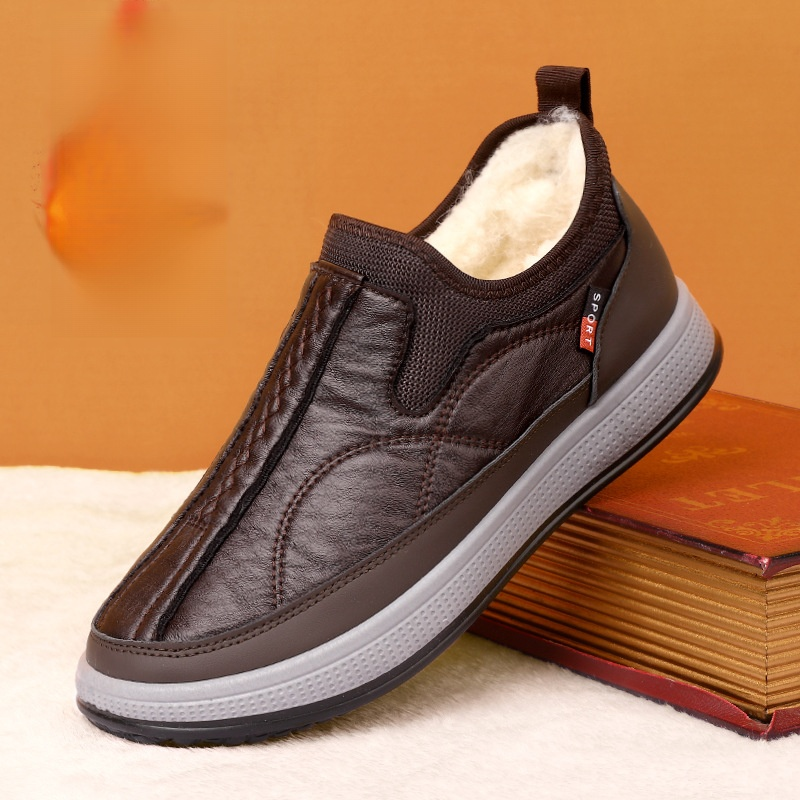 【防水防滑】加絨加厚一腳蹬男士雪靴