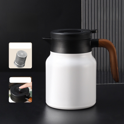 新款木紋柄大容量茶水分離燜茶壺