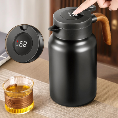 新款木紋柄大容量茶水分離燜茶壺