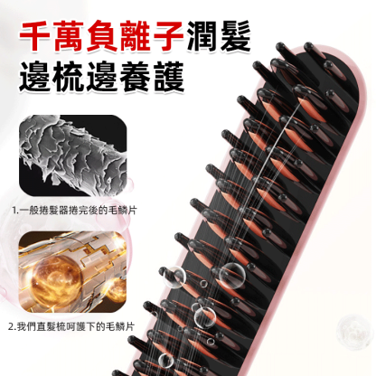 乾濕兩用負離子充電隨身直髮梳