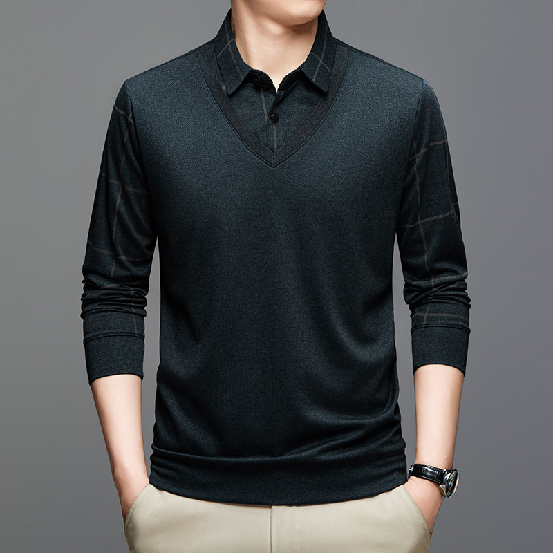 時尚男士假兩件襯衫