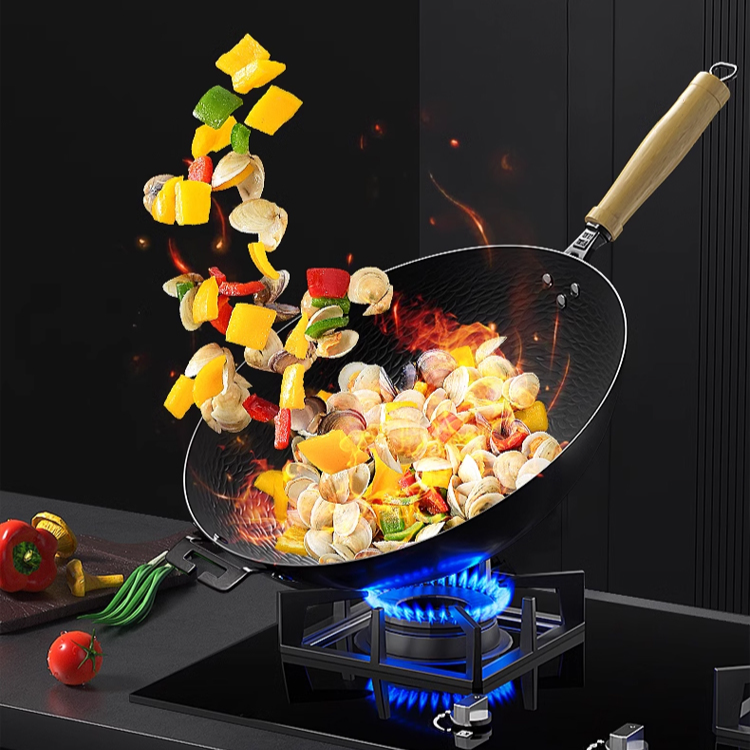 免鍋健康無塗層錘紋精鐵鍋