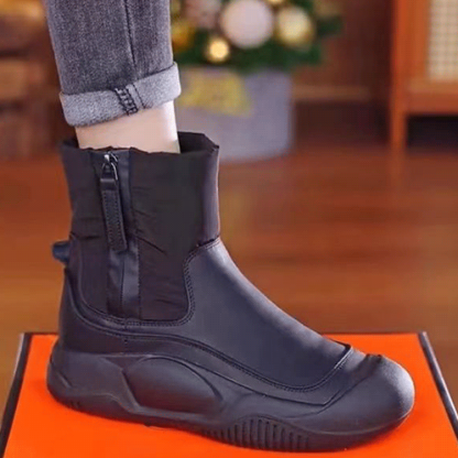 百搭高筒厚底防水靴
