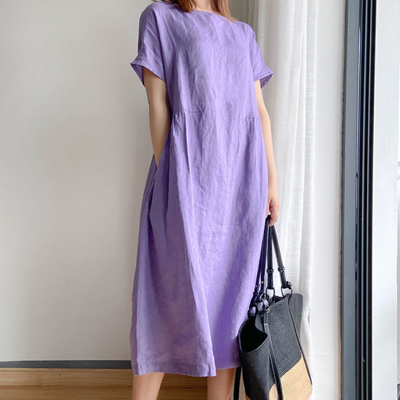 Japanese Style Linen Cotton Dress
