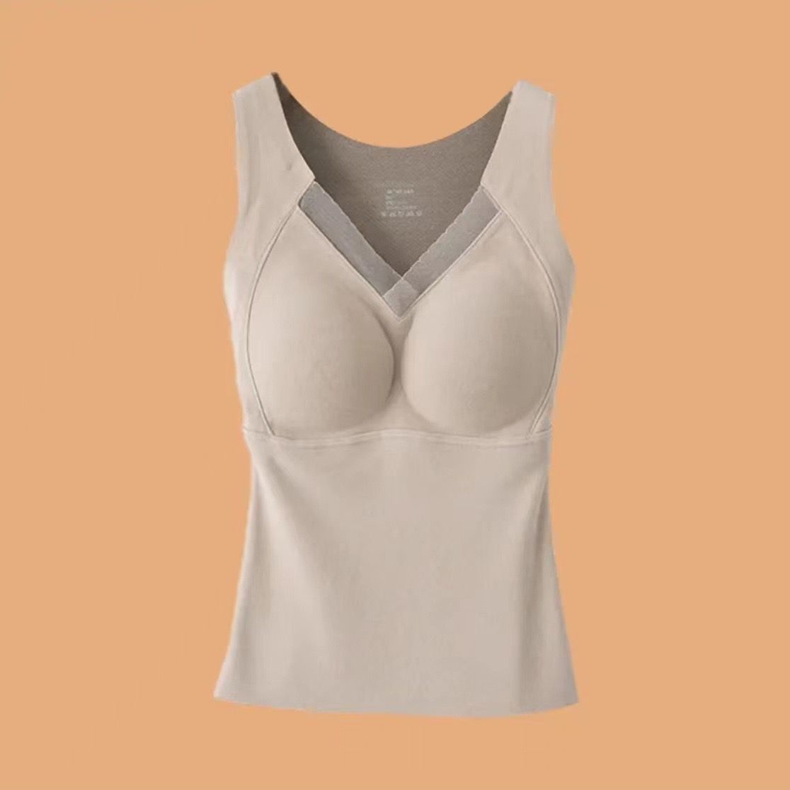 Graphene Self-Heating Warm Lace Vest with Built-in Bra