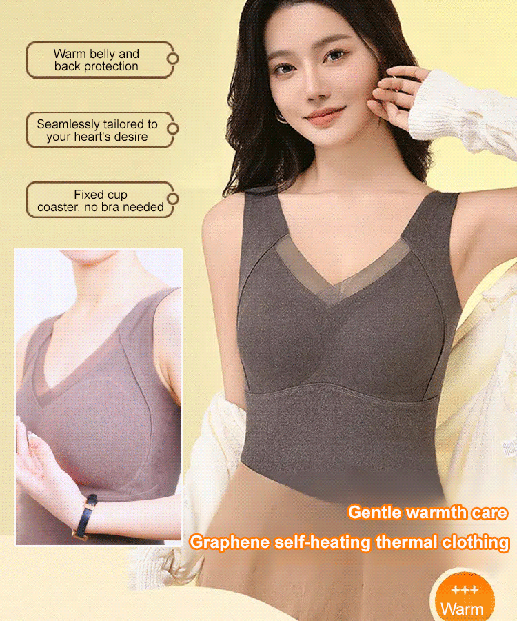 Graphene Self-Heating Warm Lace Vest with Built-in Bra