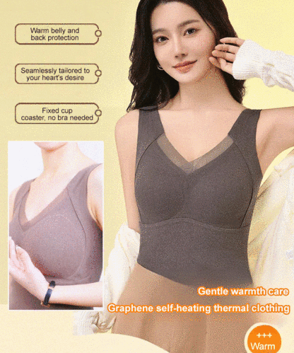 Graphene Self-Heating Warm Lace Vest with Built-in Bra