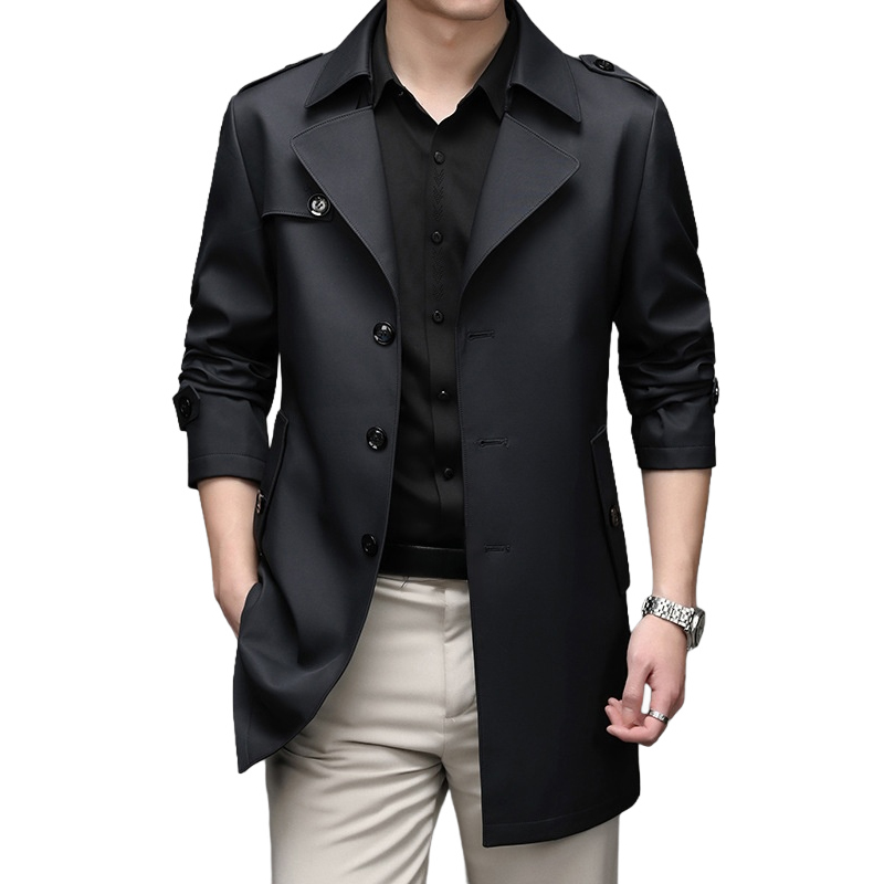 Mid-length business style trench coat