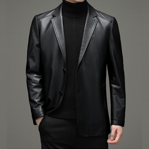 Men's comfortable and warm high-quality leather jacket