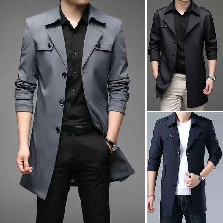 Mid-length business style trench coat